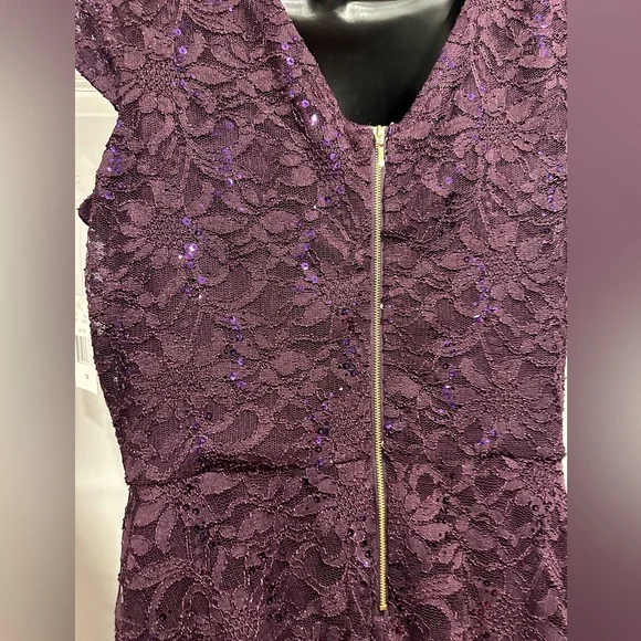 Elegant Size 14 Lace Overlay Dress - Picture 5 of 7